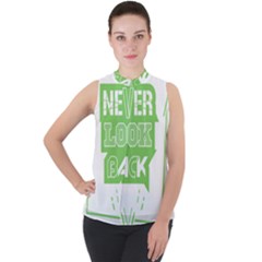 Never Look Back Mock Neck Chiffon Sleeveless Top by Melcu