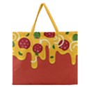 Pizza Topping funny modern yellow melting cheese and pepperonis Zipper Large Tote Bag View1