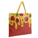 Pizza Topping funny modern yellow melting cheese and pepperonis Zipper Large Tote Bag View2