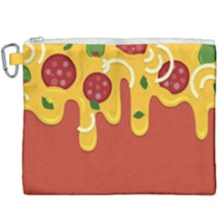 Pizza Topping Funny Modern Yellow Melting Cheese And Pepperonis Canvas Cosmetic Bag (xxxl) by genx