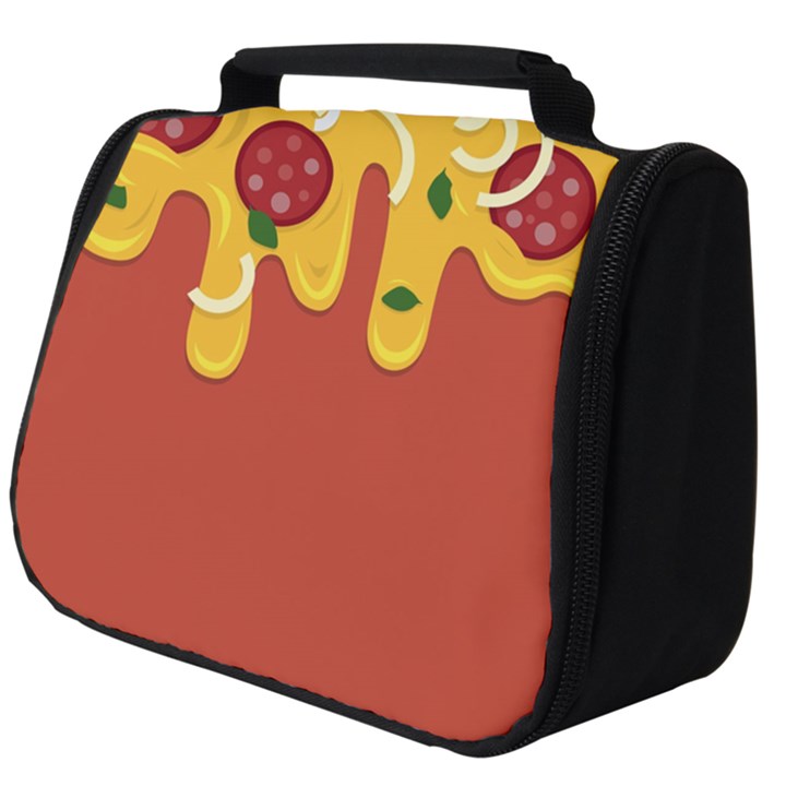 Pizza Topping funny modern yellow melting cheese and pepperonis Full Print Travel Pouch (Big)