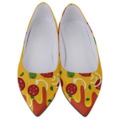 Pizza Topping Funny Modern Yellow Melting Cheese And Pepperonis Women s Low Heels by genx