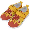 Pizza Topping funny modern yellow melting cheese and pepperonis Kids  Velcro Strap Shoes View2