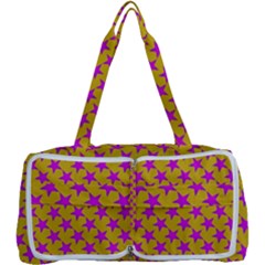 Pink Stars Pattern On Yellow Multi Function Bag