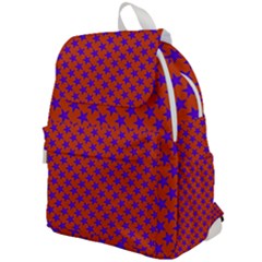 Purple Stars Pattern On Orange Top Flap Backpack