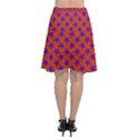 Purple Stars Pattern On Orange Chiffon Wrap Front Skirt View2