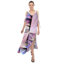 Fractal Art Artwork Digital Art Maxi Chiffon Cover Up Dress