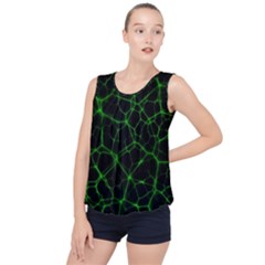 System Web Network Connection Bubble Hem Chiffon Tank Top