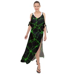 System Web Network Connection Maxi Chiffon Cover Up Dress