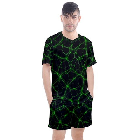 System Web Network Connection Men s Mesh Tee And Shorts Set by Pakrebo