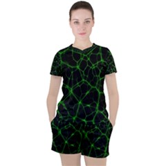 System Web Network Connection Women s Tee And Shorts Set