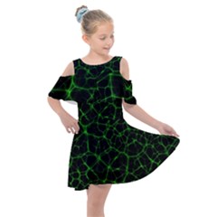 System Web Network Connection Kids  Shoulder Cutout Chiffon Dress