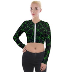 System Web Network Connection Long Sleeve Cropped Velvet Jacket