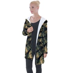 Pattern Abstract Fractals Longline Hooded Cardigan