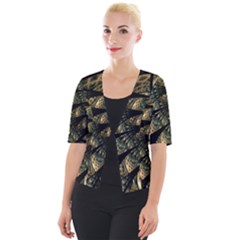 Pattern Abstract Fractals Cropped Button Cardigan