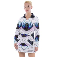 Patterns Fractal Background Digital Women s Hoodie Dress