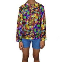 Color Mosaic Background Wall Kids  Long Sleeve Swimwear by Pakrebo