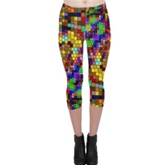 Color Mosaic Background Wall Capri Leggings  by Pakrebo