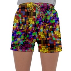 Color Mosaic Background Wall Sleepwear Shorts by Pakrebo