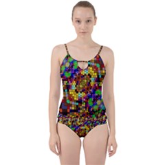 Color Mosaic Background Wall Cut Out Top Tankini Set by Pakrebo