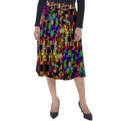 Color Mosaic Background Wall Classic Velour Midi Skirt  by Pakrebo