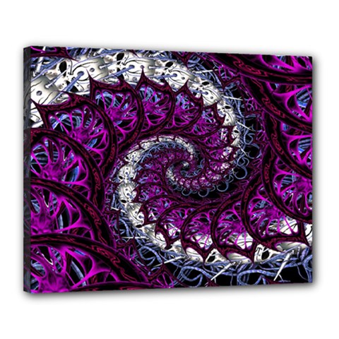 Fractal Background Swirl Art Skull Canvas 20  X 16  (stretched) by Pakrebo