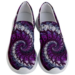 Fractal Background Swirl Art Skull Women s Lightweight Slip Ons by Pakrebo