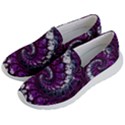 Fractal Background Swirl Art Skull Women s Lightweight Slip Ons View2