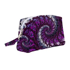 Fractal Background Swirl Art Skull Wristlet Pouch Bag (medium) by Pakrebo