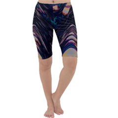 Pattern Texture Fractal Colorful Cropped Leggings  by Pakrebo