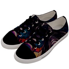 Pattern Texture Fractal Colorful Men s Low Top Canvas Sneakers by Pakrebo