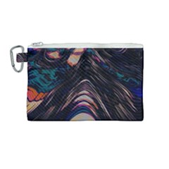 Pattern Texture Fractal Colorful Canvas Cosmetic Bag (medium) by Pakrebo