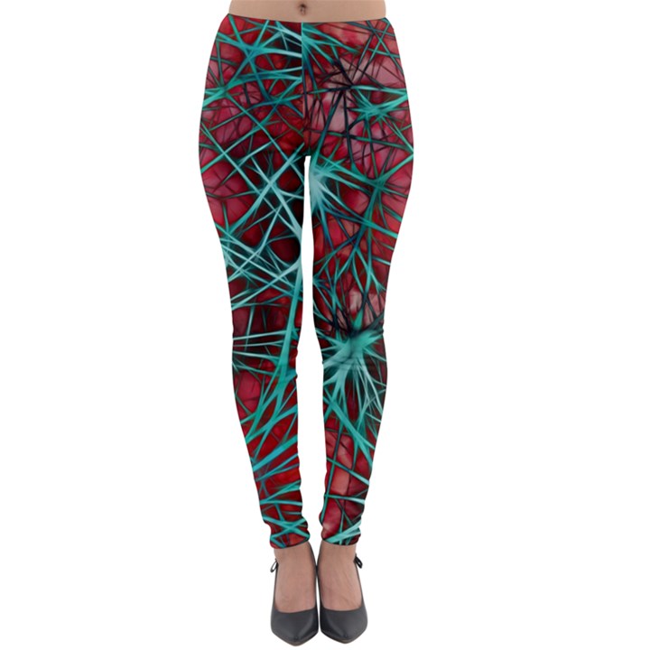 Nerves Cells Star Dendrites Sepia Lightweight Velour Leggings