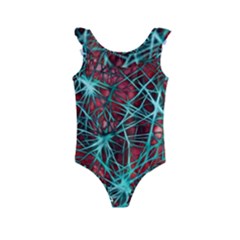 Nerves Cells Star Dendrites Sepia Kids  Frill Swimsuit by Pakrebo