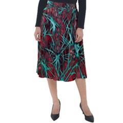 Nerves Cells Star Dendrites Sepia Classic Velour Midi Skirt  by Pakrebo