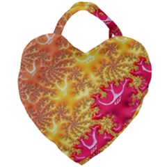 Fractal Math Mathematics Science Giant Heart Shaped Tote by Pakrebo