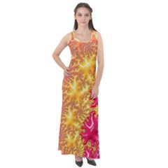 Fractal Math Mathematics Science Sleeveless Velour Maxi Dress by Pakrebo