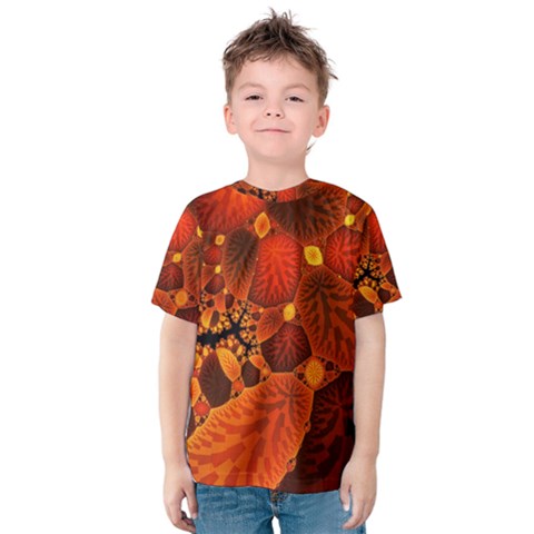 Leaf Autumn Nature Background Kids  Cotton Tee by Pakrebo