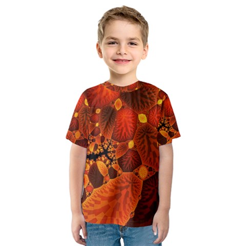 Leaf Autumn Nature Background Kids  Sport Mesh Tee by Pakrebo