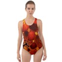 Leaf Autumn Nature Background Cut-Out Back One Piece Swimsuit View1