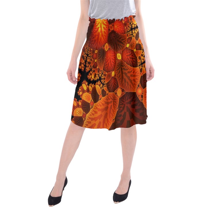 Leaf Autumn Nature Background Midi Beach Skirt