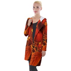 Leaf Autumn Nature Background Hooded Pocket Cardigan by Pakrebo