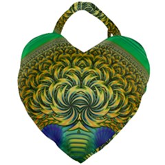 Fractal Tree Abstract Fractal Art Giant Heart Shaped Tote by Pakrebo