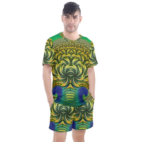 Fractal Tree Abstract Fractal Art Men s Mesh Tee And Shorts Set by Pakrebo