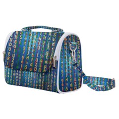 Binary Null One Digital Blue Satchel Shoulder Bag by Pakrebo