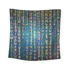 Binary Null One Digital Blue Square Tapestry (small) by Pakrebo