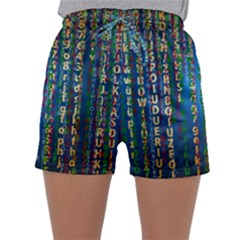 Binary Null One Digital Blue Sleepwear Shorts by Pakrebo