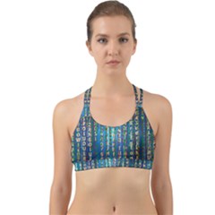 Binary Null One Digital Blue Back Web Sports Bra by Pakrebo