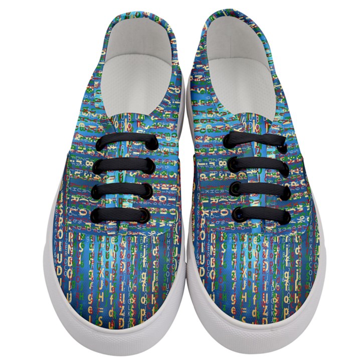 Binary Null One Digital Blue Women s Classic Low Top Sneakers