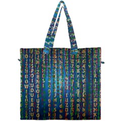 Binary Null One Digital Blue Canvas Travel Bag by Pakrebo